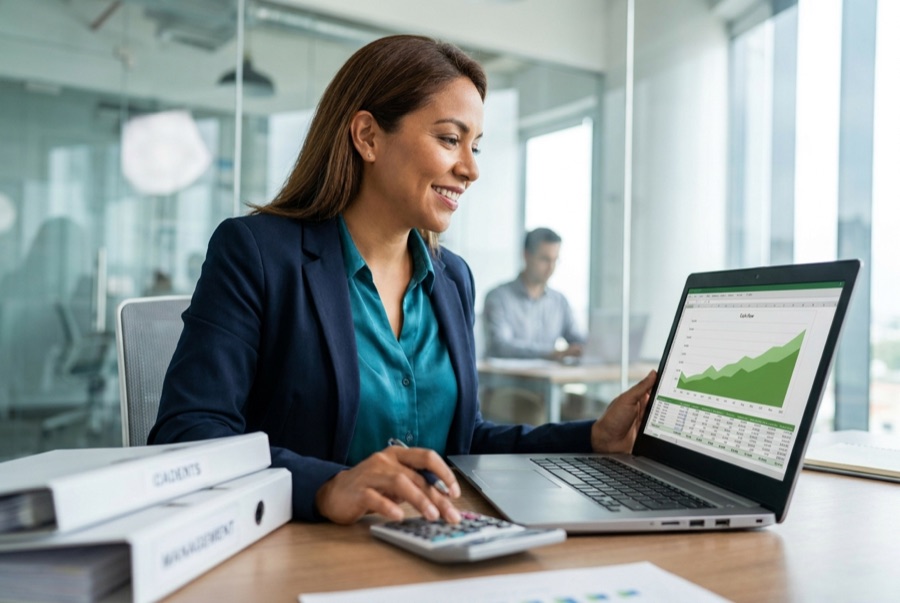 Profesional de finanzas revisando recuperación de recursos
